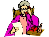 Older woman talking on the phone, looking at a piece of paper